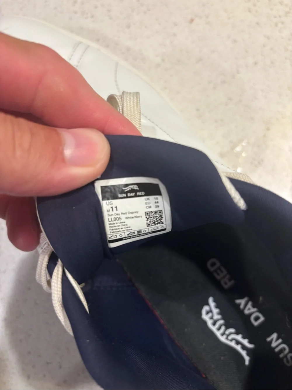 Men's White Athletic Sneakers with Navy Trim - Casual Comfort - Picture 6 of 6